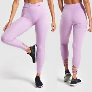 Gymshark Leggings‎ High Rise Lavender Size XS Pink Poise Fitness Yoga Run Pants